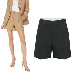 Aritzia Wilfred Ibiza High-Rise Pleated Shorts Black Sz 2